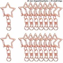 Bộ 30/50/70/90 chiếc móc khóa hình ngôi sao, 4 màu móc khóa ngôi sao, khóa càng cua bằng hợp kim, có móc xoay và vòng lò xo, thích hợp cho các dự án thủ công DIY, làm móc khóa. - Móc khóa hình ngôi sao - Xem 14