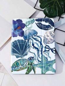 Marine Organism Junk Case Compatible With IPad 10.2 Inch 2021/2020 IPad 9th/8th Generation,Compatible With IPad A8 10.5 Inch 2022, Tab Cover,With Pen Holder,Supports Automatic Sleep/Wake Lid - 白色 - 查看 2