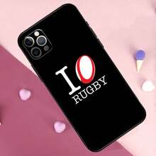 Funda de teléfono deportiva de rugby compatible con iPhone 17 Pro Max, 17 Air, 11, 14, 15, 16 Pro Max Plus, 12, 13 Mini, 16e. Funda trasera compatible con iPhone 17, 17 Pro, 17 Pro Max - A462 - Ver 9
