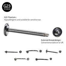 BLISI G23 Solid Titanium Eyebrow Piercing Jewelry, Gokd Black Rose Gold Silver Pink Rainbow Eyebrow Rings 16G Curved Barbell,Tiny Vertical Labret Lip Jewelry Rook Piercing Jewelry For Women And Men{Inchcolor_nameinch:Inch8pcsNosePiercing-Blackinch} - 8件鼻環-黑色 - 查看 4