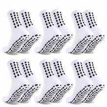 6 Pairs Grip Soccer Socks Colorful Non Slip Sports Football Basketball Hospital Yoga Socks For Men Women{"Size_name":"OneSize","Color_name":"6pairs-White"} - 6雙-白色 - 查看 2