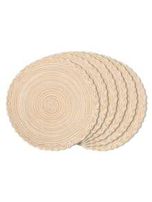 Covorașe rotunde împletite din poliester, 2 buc/4 buc/6 buc, 15 inci, lavabile, antiderapante, rezistente la căldură, potrivite pentru decorul casei, primăvara, exteriorul, sărbătorile, petrecerile, Crăciunul