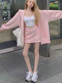 Women Two-Piece Outfits - Pink - View 3