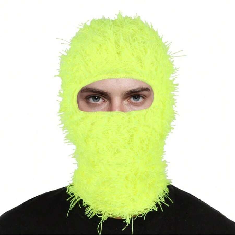 Distressed Ski Mask Balaclava Fluffy Knitted Warm Windproof Full Face Mask For Men/Women - D-08 - View 1