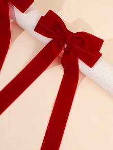 2 piezas Lazos para el cabello para niñas Elegantes Lazos lisos Pinzas de cocodrilo Pinzas para el cabello esponjosas Pasadores de otoño e invierno Pasadores de moda Diarios Pasadores para el cabello Lindos y dulces Accesorios para el cabello para adolescentes - Rojo - Ver 6