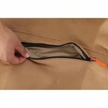 Sudadera deportiva con capucha y cierre para hombre, de manga larga, con capucha y bolsillos - Caqui - Ver 8