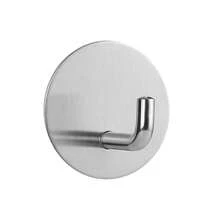 OBOVAY 4pcs Heavy Duty Waterproof Shower Hooks, Suitable For Hanging Bath Sponge, Towel, Clothes, Robe, Applicable For Bathroom, Removable Adhesive Wall/Door Hooks, Stainless Steel Black - Silver - View 10
