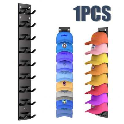 1 Durable Multi-Layer Baseball Cap Storage Rack For Wall Mounting, Strong Adhesive Hat Organizer For Wardrobe Doors And Bedroom Spaces, Premium Space-Saving Display Stand To Showcase Caps, Easy Minimal-Drill Installation, No-Screw, Reusable Adhesive Backing, Suitable For Home Office, Closet, Entryway, And Dorm Rooms