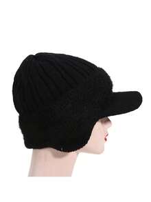 1pc Men's Ear Protection Knit Hat - With Visor & Chin Strap, Acrylic Warm Winter Cap For Outdoor Travel, Hiking, Fishing - Hand Washable, Hiking Headwear, Travel Headgear, Stylish Headwear Headgear - Multicolor - View 9