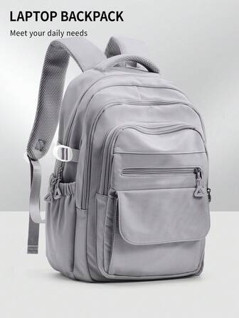 工作背包笔记本电脑背包 15-17 英寸，适合男女，带多个拉链口袋，轻便耐用的书包商务旅行书包女孩防水旅行包，适合大学工作，大容量 15.6 英寸电脑包