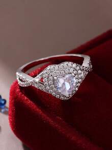 خاتم زوجي أنيق عالي الجودة بطراز رومانسي، تصميم فرنسي بخاتم قلب لامع، خواتم وعد خطوبة للعروس والعريس، خواتم سنوية، هدية عيد الحب، عيد الميلاد، عيد الأم، عيد الأب، مجوهرات للنساء