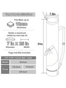 Yoga Mat Strap With Water Bottle Pocket And Bottom Wet Bag, Large Capacity Multi-Function Storage Bag, Convenient To Carry Yoga Mat