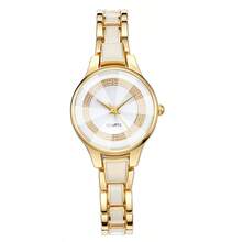 1 件时尚奢华品牌女士手表金色优雅女士不锈钢表带圆形石英腕表适合日常佩戴节日不锈钢珠宝腕表 - 均碼 - 查看 8