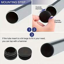 24 件黑色塑料圆孔塞、金属管端盖、栅栏滑动保护五金插件，适用于椅腿和家具、金属塞、椅腿保护器、功能性设计、圆形塞、耐用塑料、可靠插件、家具维修、家居装饰 - 黑色 - 查看 4