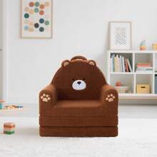 MOONBEEKI 3-In-1 Foldable Plush Teddy Bear Shaped Children's Sofa, Portable Infant Chair/Bed, Suitable For Nursery/Playroom, Birthday/Christmas Gift - Multicolor - View 7