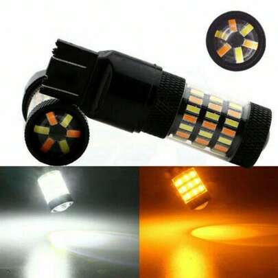 Switchback 7443 7444 LED Turn Signal Blinker Parking DRL Light Bulbs Amber/White