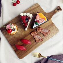 Cutting Board, Wooden Chopping Board, Pure Wood Appetizer Board, Food Preparation And Serving Tray With Hanging Hole And Handle, Suitable For Cutting Meat, Vegetables, Fruits, Bread, Cheese, Great For Kitchen, Party, Outdoor, Picnic - Brown - View 7