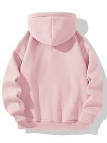 2pcs Men's Autumn/Winter Casual Sports Hooded Tracksuit Set - Baby Pink - View 3