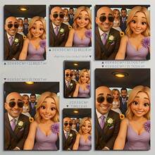 1pc Customized Cartoon Portrait Canvas Painting - Upload Your Photo, Gift For Family, Friends, Couples - Artistic Home Decor, Suitable For Living Room, Bedroom, Office - Unique Birthday And Holiday Gift, Indoor Decoration, Christmas Present - Multicolor - View 11