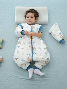 Túi ngủ dày dặn ấm áp cho trẻ sơ sinh mùa thu đông Unisex In họa tiết có thể tháo rời tay áo Túi ngủ liền quần - rừng - Xem 4