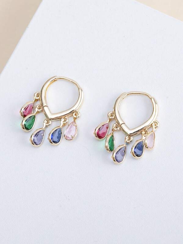 زوج من أقراط الحلقة الأنيقة والمتعددة الاستخدامات من الزركونيا والخرز المزيف الباروك الذهبي/الفضي للنساء، مجوهرات فاخرة عالية الجودة وأنيقة، هدية للزفاف/الحفلات