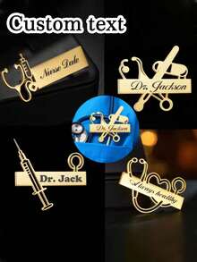 1pc Stainless Steel Dental Brooch - Customized Name & Badge Pin For Doctors & Nurses With Engraved Tooth Design, Gift For Healthcare Professionals, Father's Day, Mother's Day, Engraved, Stainless, Colorful, Cute, Adorable, Funny, Kawaii, Y2K, Stylish, Unisex, Casual, Custom, Personalized, Unique, Customized, Ideal Gifts For Him, For Valentine's Day, For Mother's Day, For Birthdays, For Children's Day, For Father's Day, For Graduation, For Weddings, For Housewarming - Style 1 - View 9