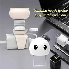 1 件硅胶充电器线保护器，卡通创意桌面收纳装饰 - 彩色 - 查看 7