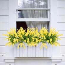 1 Bunch 7 Stems Artificial Yellow Mimosa Sensitive Plant, Fake Flowers For Home And Party Decoration - Yellow - View 6