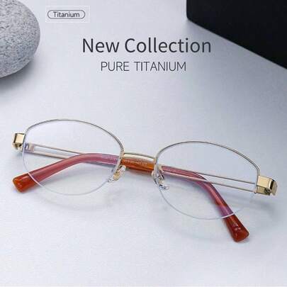 Glasses Computer Gaming, Blue Glasses Women Men, Semi - Rimless Metal Frame Glasses With Anti - Featuring Stylish Double - Layer Temple Design