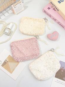 1 件可爱亮片蝴蝶零钱包，带蝴蝶结吊坠，Coquette Bling Bling 迷你防水零钱包，钱包可爱少女迷你钱包 - 彩色 - 查看 4