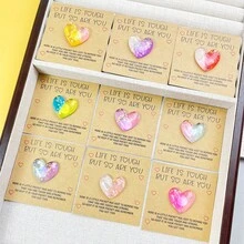 Heartfelt Resin Pocket With Inspirational Cards - Perfect For Birthdays, Weddings, Valentine's Day & More - Thoughtful Mini Gift With Encouragement Greeting Pocket Cards- Perfect Gift A Tiny Little Pocket Poem Card, Isolation Gift, Token, Thinking Of You Gift Cute Resin Animal Decoration With Encouraging Greeting Card, Special Birthday Wedding Party Valentines Gift,Christmas