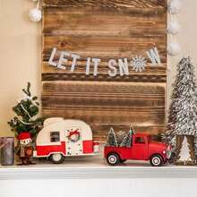 Glitter Garland Winter Banner With Snowflakes Holiday Wall Decoration Christmas Frozen Party Supplies - 銀色 - 查看 3