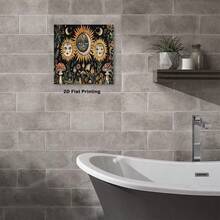 1pc 40*40cm(16x16inch) Burning Sun God Magic Mushrooms Poster Modern Canvas Print Framed Wall Art Painting Ready To Hang Office Living Room Home Decor Picture Artwork Decor.Stretched And Framed Ready To Hang.