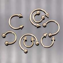 BLISI G23 Solid Titanium Eyebrow Piercing Jewelry, Gokd Black Rose Gold Silver Pink Rainbow Eyebrow Rings 16G Curved Barbell,Tiny Vertical Labret Lip Jewelry Rook Piercing Jewelry For Women And Men{Inchcolor_nameinch:Inch8pcsNosePiercing-RoseGoldinch} - 8件玫瑰金鼻環 - 查看 5