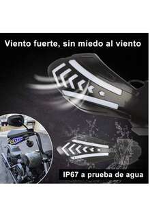 Cubre Puños Moto Handguars Motocicleta Con Luz Led Universal - Negro - Ver 2