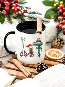 1 taza de café de 11 onzas con diseño de sombrero navideño y tijeras, regalo único navideño para estilistas y profesionales de la belleza, decoración navideña, regalo divertido para cumpleaños y fiestas, opción ideal para amigos, accesorios para bares de café, reutilizable, lavar a mano, opción ideal para bebidas calientes y frías, taza de bebida de invierno, recuerdo familiar, regalo del Día de San Valentín, boda, ceremonia de graduación - Multicolor - Ver 7
