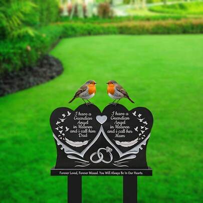 1pc Cemetery Rose Memorial Garden - Waterproof Sympathy Gravestone, Commemorating Lost Mother, Suitable For Outdoor, Garden, Cemetery Decor, With Heartfelt Memorial Plaque