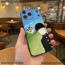 M-Mob Psycho 100 Anime Phone Case Cover Compatible With  17,16,15,14,13,12,11,Pro,XS,Max,XR,Plus,E,SE4,Mini Black Soft Cover, Cover Compatible With  17 Case,  17 Pro Case,  17 Pro Max Case - Z2 - Visualizzare 8