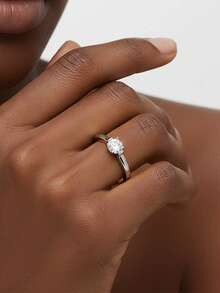 1枚女士结婚戒指 - Sherise戒指，1.8克925纯银，0.5克拉莫桑石，波西米亚宫廷风格，订婚、结婚、周年纪念、情人节礼物，附赠莫桑石证书和精美礼盒