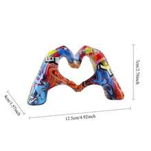 1pc Resin Love Hand Model Ornament Graffiti Art Statue Miniature Figurines Living Room Desktop Decoration Handicrafts