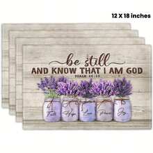 4 Pieces, 11.81*17.72in, Home Kitchen Table Decoration Mats, Beautiful Patterns, Table Decorations, Suitable For Family Gatherings, Fashionable Home Decorations, Suitable For Holiday Parties, Coffee Tables, Restaurants And Home Decoration - 彩色 - 查看 1