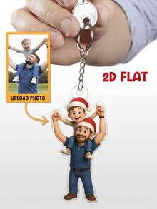 Figura 2D personalizada, renderizado de figura 2D basado en fotos cargadas, regalo de llavero personalizado para familia y amigos