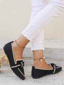 Kolorowe, kontrastowe, pasiaste, kokardkowe, duże rozmiary, eleganckie mokasyny, swobodne, szpiczaste, z miękkim dnem, wsuwane, płaskie, damskie, rozmiary 36-43