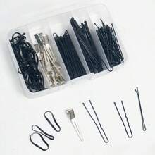 Hairdressing Set U-Shaped Clip Straight Clip Hairdressing Tool Black Clip Boxed Hairpin Disposable Rubber Band,Hair Tools,Hair Items,Travel Essential,Travel,Barber,Hairstylist,Barber Accessories,Valentine's Day,Hair Supplies,Hair Stylist,Barbershop,Salon,Vacation Essentials,Hair Products,Barbershop,Valentine's Gift,Travel Essentials For Women,Hair Stylist Tools - Clear - View 2