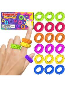 Fidget Silicone Sensory Ring, Soft Skin-Friendly Pressable Stress Relief Ring, Adult Office Commuting Desktop Decompression Tool, Daily Relaxation Valentine's Day Gift - Multicolor - View 1