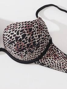 Deep V Seamless Comfort Push-Up Bra Without Underwire, Leopard Print Lift-Up Cups, Lift & Enhance Cleavage, Bridal Lingerie