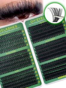 600/570/300/290/270片 CC 浓密分段式假睫毛簇，30D+40D+50D+60D+80D+100D+120D+160D 混合浓密黑色自然蓬松单根睫毛，可在家DIY，浓密型，易于新手佩戴，持久时尚，佩戴舒适，适合派对、聚会、旅行等各种场合，长度10-16毫米混合装 - CC - 查看 10