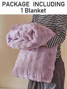 1 pătură de pluș din fleece imitație de iepure violet, pătură modernă de lux pentru canapea extensibilă, pătură decorativă, moale, caldă, pentru toate anotimpurile