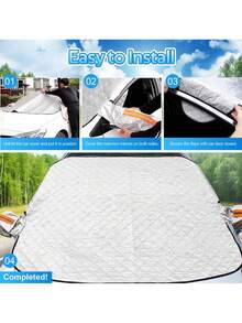 1 件磁性汽车挡风玻璃雪罩，加厚冬季霜雪保护器，遮阳挡风玻璃保护器 - 彩色 - 查看 5