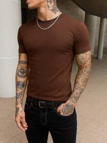 American In Ribbed Fabric - สีน้ำตาลสนิม - ดู 3